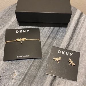 DKNY slider bracelet and earrings set